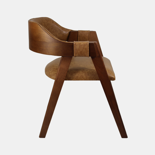 cadeira viena castanho facto premium caramelo de lado jpg