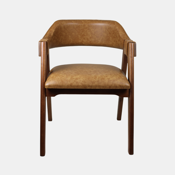 cadeira viena castanho facto premium caramelo de frente jpg